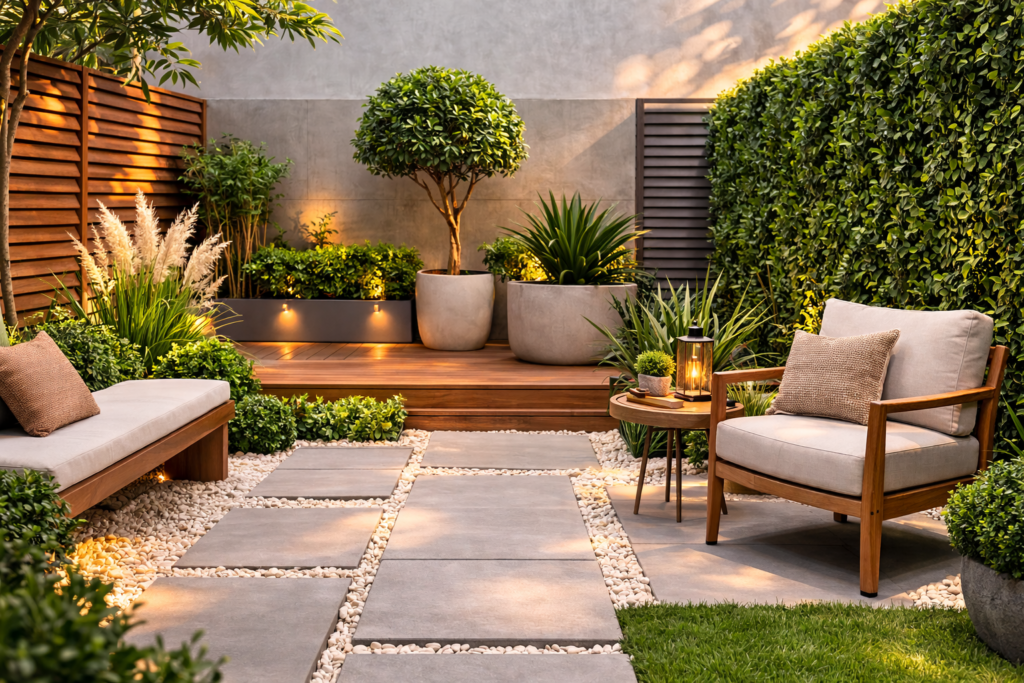 jardim-moderno-1024x683 Jardim Pequeno Moderno: Ideias Elegantes para 2026