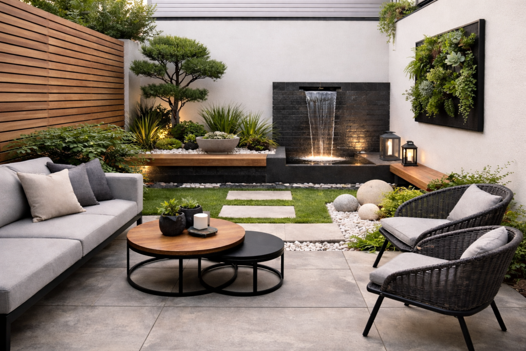 jardim-moderno-minimalista-com-fonte.webp-1-1024x683 Jardim Pequeno Moderno: Ideias Elegantes para 2026