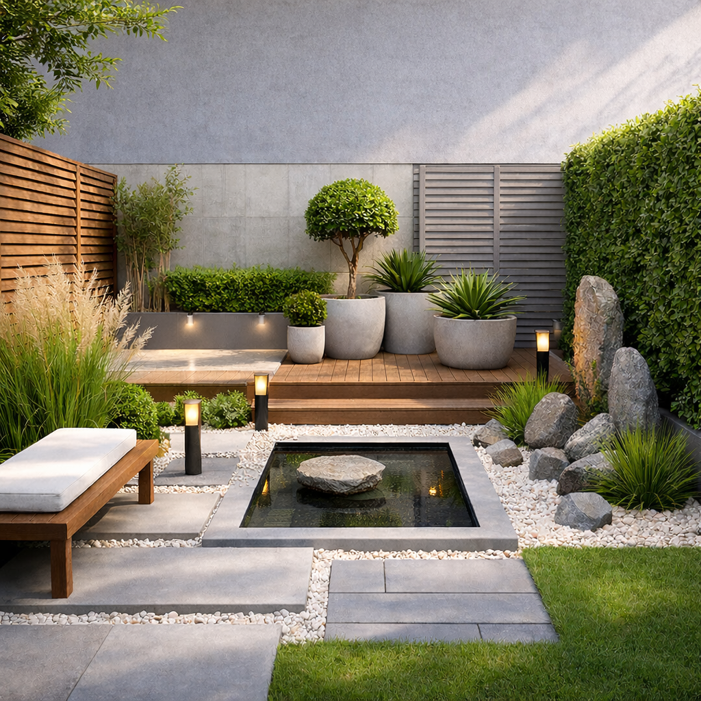 jardim-pequeno-moderno-3 Jardim Pequeno Moderno: Ideias Elegantes para 2026