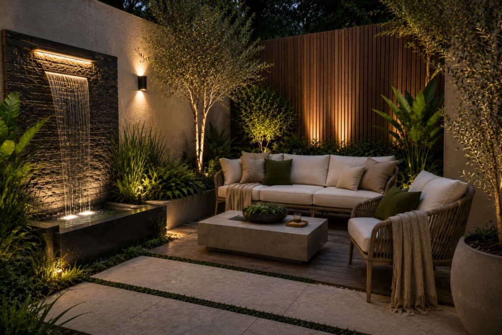 jardim-pequeno-moderno-luxo-e-aconchego-1024x683 Jardim Pequeno Moderno: Soluções para Áreas Pequenas