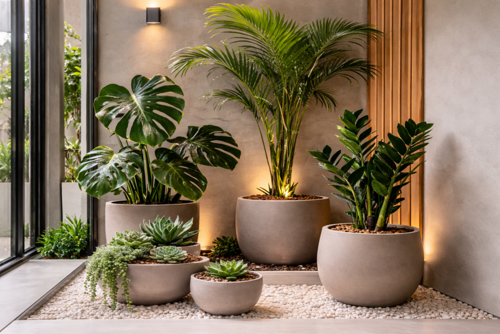 plantas-tropicais-1024x683 Jardim Pequeno Moderno: Ideias Elegantes para 2026