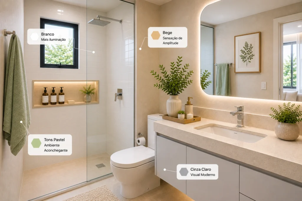 cores-claras-ampliam-banheiro-pequeno-1024x683 Banheiro Pequeno: 7 Ideias que Ampliam o Ambiente