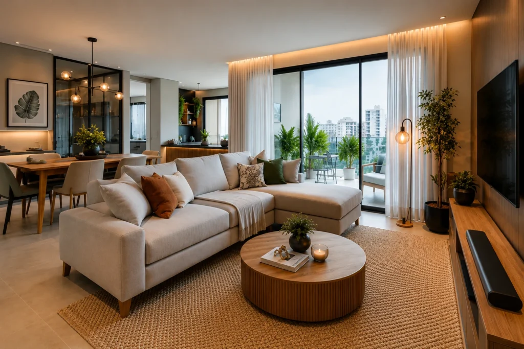 sala-moderna-confortavel-decoracao-premium-amplitude-2-1024x683 11 Truques Simples que Transformam Salas Pequenas