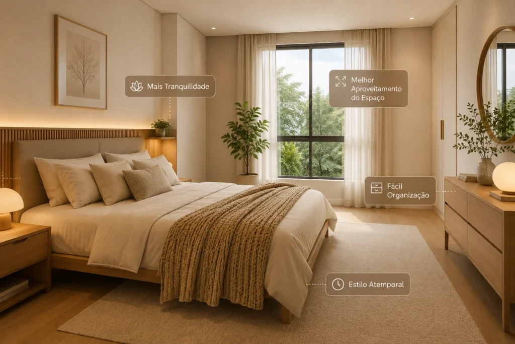 beneficios-quarto-minimalista-acolhedor-1024x683 Quarto Minimalista Acolhedor: Design Elegante e Confortável