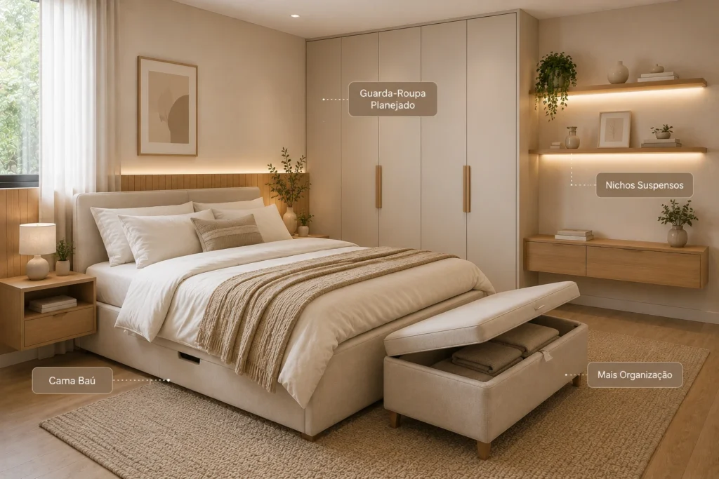moveis-quarto-minimalista-acolhedor-1024x683 Quarto Minimalista Acolhedor: Design Elegante e Confortável