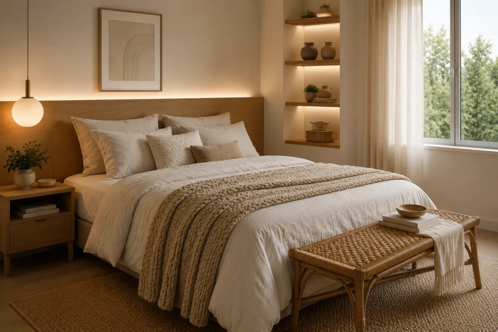 texturas-quarto-minimalista-acolhedor-1-1024x683 Quarto Minimalista Acolhedor: Design Elegante e Confortável